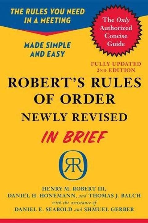 Robert's Rules of Order Newly Revised In Brief, 2nd edition book cover