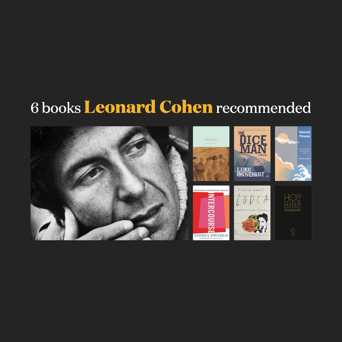 6 books Leonard Cohen recommended