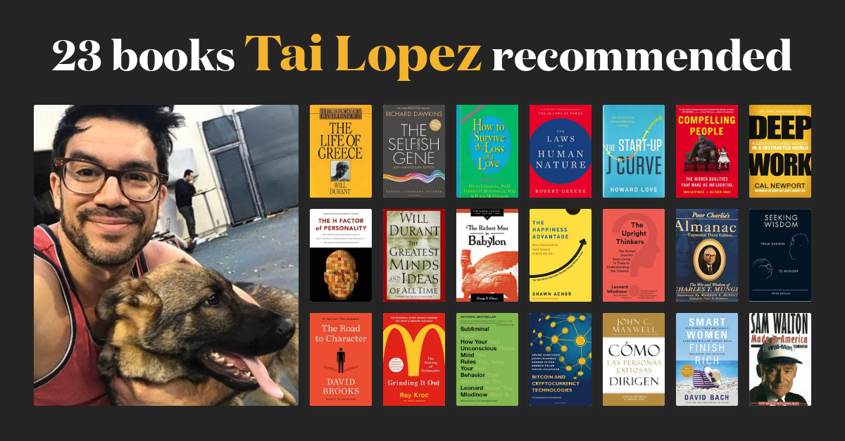bekymre inch Minister 25 books Tai Lopez recommended